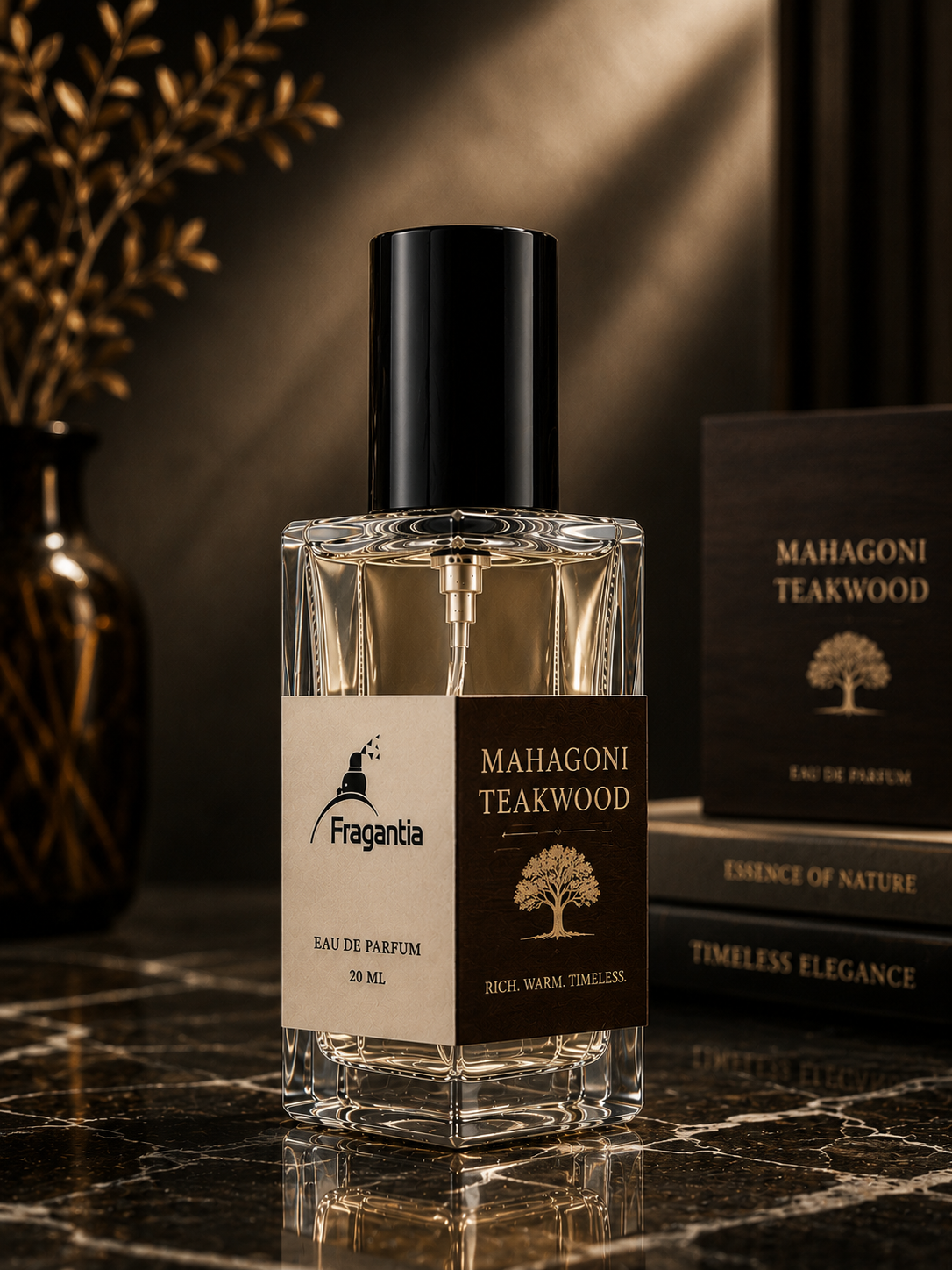 Mahogany Teakwood Eau De Parfum | Premium Long-Lasting Fragrance Perfume | Unisex | 20 mL