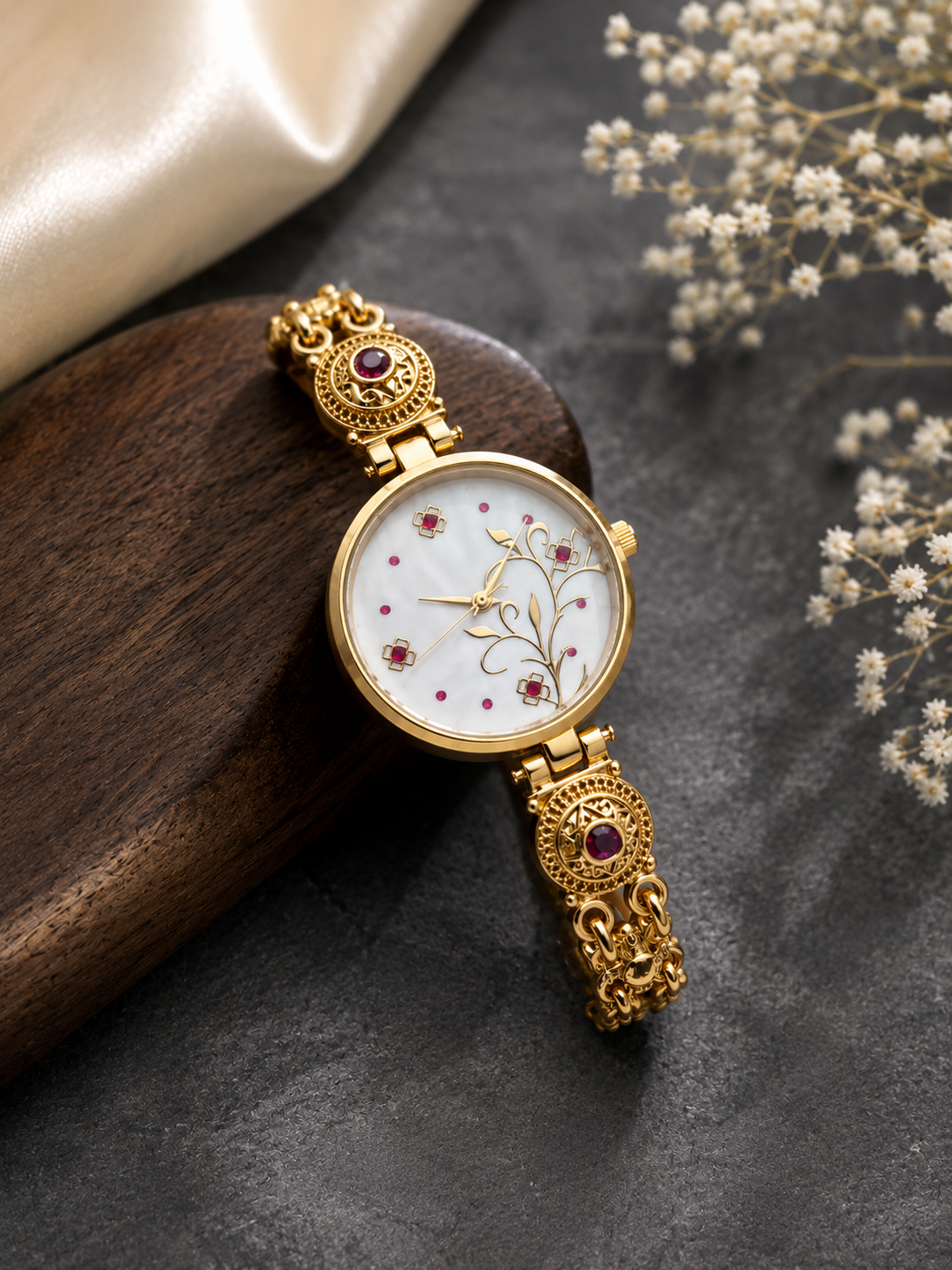 Ruby Blossom Heritage Women's Bracelet Watch