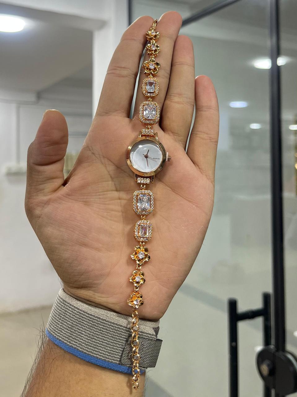 Velvet Aurora Luxe Women's Crystal Bracelet Watch